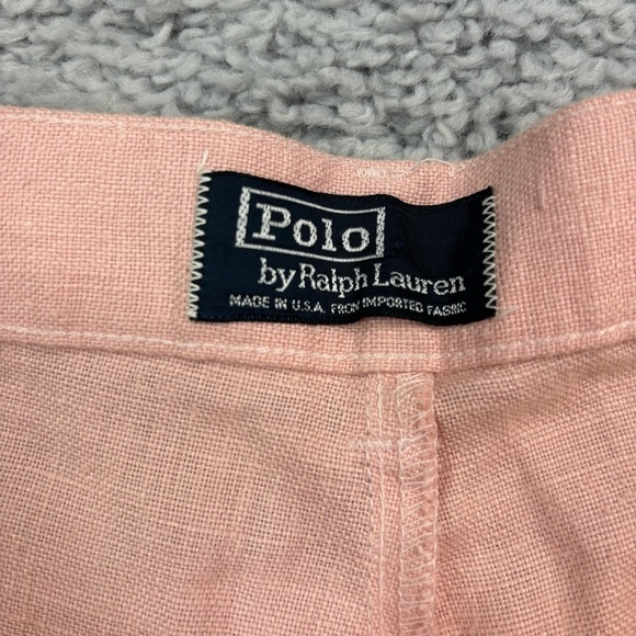 Polo Ralph Lauren Shorts Mens 36 Linen Pastel Pink Vintage Minimal Preppy Basic - Picture 2 of 4